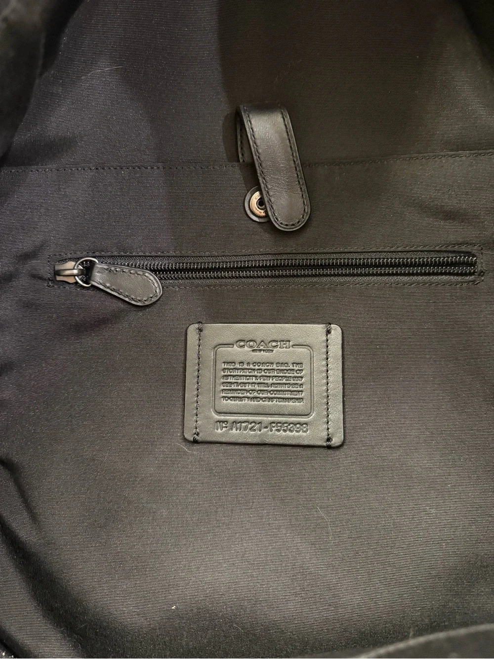 Coach Men’s Large Black Signature Backpack Leather Trim